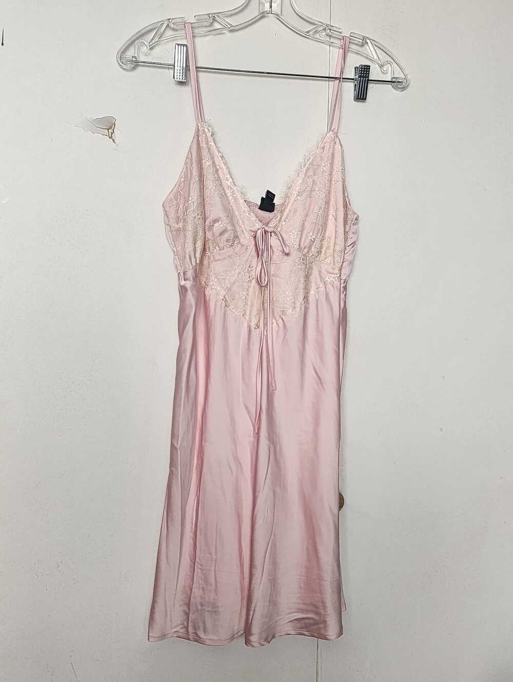 Wild Fable Y2k Babydoll Satin Eyelash Lace Slip Dress Mini Flare M Nwt Coquette